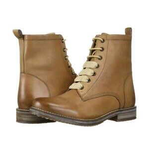 Crevo Freya Leather Lace Up Ankle Boots Sz 6 Tan Distressed Western Grunge Boho